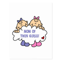 Mom of Twin Girls Tshirts and Gifts Post Cards