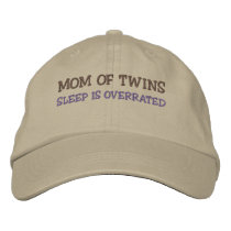 Mom of Twins SLEEP IS OVERRATED embroidered hats