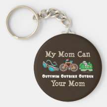 Mom Outswim Outbike Outrun Triathlon Key Chain
