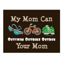 Mom Outswim Outbike Outrun Triathlon Postcard