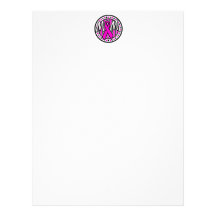 mom pink ribbon and stripes awareness letterhead
