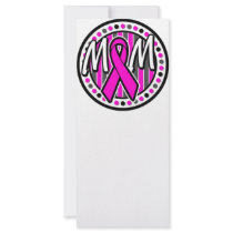 mom pink ribbon and stripes awareness custom rack card