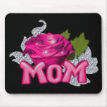 Mom & Pink Tattoo Rose Diamond Mouse Pad