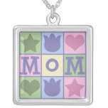 Mom Quilt Square Necklace