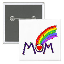 Mom (Rainbow) Pinback Button