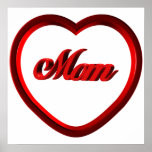 Mom Red Heart Frame Print