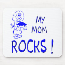 Mom Rocks ! (blue) Mouse Pads