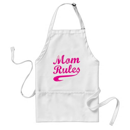 Mom Rules Funny Saying Aprons