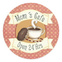 Mom´s Café Round Sticker