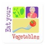 Mom Says, Eat Your Vegetables Square Stickers