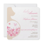 Mom To Be Girl Pink Flowers Baby Shower Invite invitations