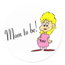 Mom To Be (Pregnant Woman) Round Stickers