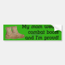 Mom Wears Combat Boots Bumper Sticker