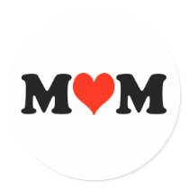 Mom With Heart Stickers