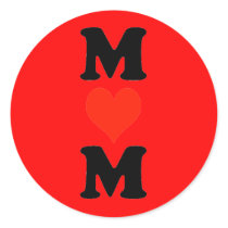 Mom With Heart (Vertical) Round Stickers