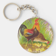 moma chicken with chicks key chain