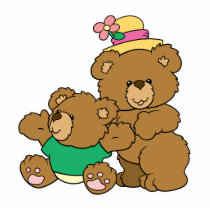 Momma and Baby Boy Bear Photo Cut Out