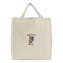 Momma Bear Cute Customizable Embroidery Bag