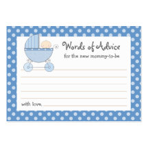 Mommy Advice Card Baby Shower Carriage | Pink Business Card