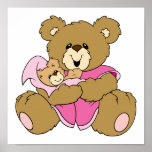 Mommy and Baby Girl Bear Posters