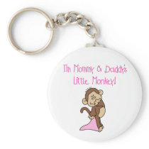 Mommy and Daddy's Monkey - Pink Tshirts and Gifts Keychain