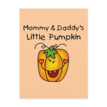 Mommy and Daddy's Pumpkin Tshirts and Gifts Post Card