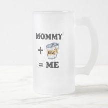 Mommy + beer = me baby t-shirt coffee mugs