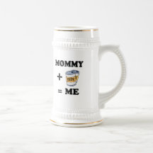 Mommy + beer = me baby t-shirt coffee mugs