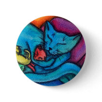 Mommy Cat Loves Her Kittens Pinback Button