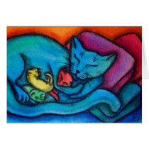 Mommy Cat Loves Her Kittens Card