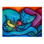 Mommy Cat Loves Her Kittens postcards
