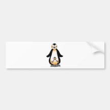 Mommy/daddy and baby penguin, baby shower bumper sticker