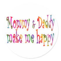 Mommy & Daddy Round Sticker