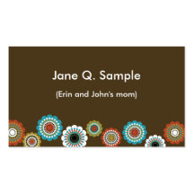 Mommy information card in brown business card templates