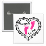 Mommy To Be Pink Girl Footprints Heart