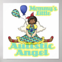 Mommys Little Autistic Angel African American Poster