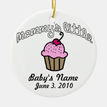 Mommy's Little Cupcake - Pink - Your Name Christmas Tree Ornaments