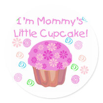 Mommy's Little Cupcake Round Sticker