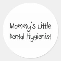 Mommys Little Dental Hygienist Round Stickers