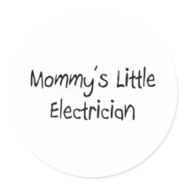 Mommys Little Electrician Round Stickers