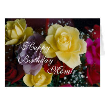 Mom's Birthday roses Greeting Card