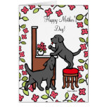 Mom's Black Lab Puppy Duo Cards