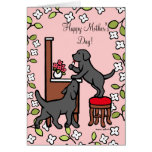 Mom's Black Lab Puppy Duo Greeting Cards
