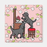 Mom's Black Lab Puppy Duo Refrigerator Magnets