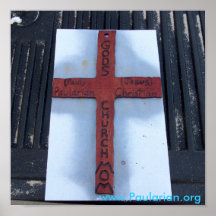 Mom's Burden Wooden Cross Necklace Posters