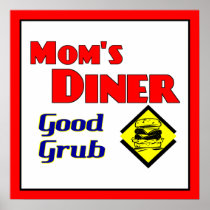 Mom's Diner Retro Restaurant Art Print