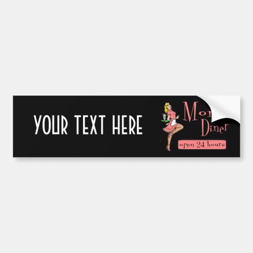 Mom's Diner Retro Waitress Blonde Bumper Sticker