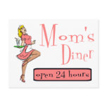 Mom's Diner Retro Waitress Blonde postcards