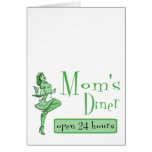 Mom's Diner Retro Waitress Green cards