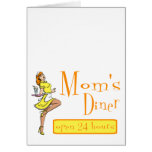 Mom's Diner Retro Waitress Red Head cards